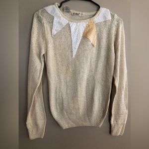 Vintage de Rotchild Silk Bend Sweater w/ Sequins  Size S